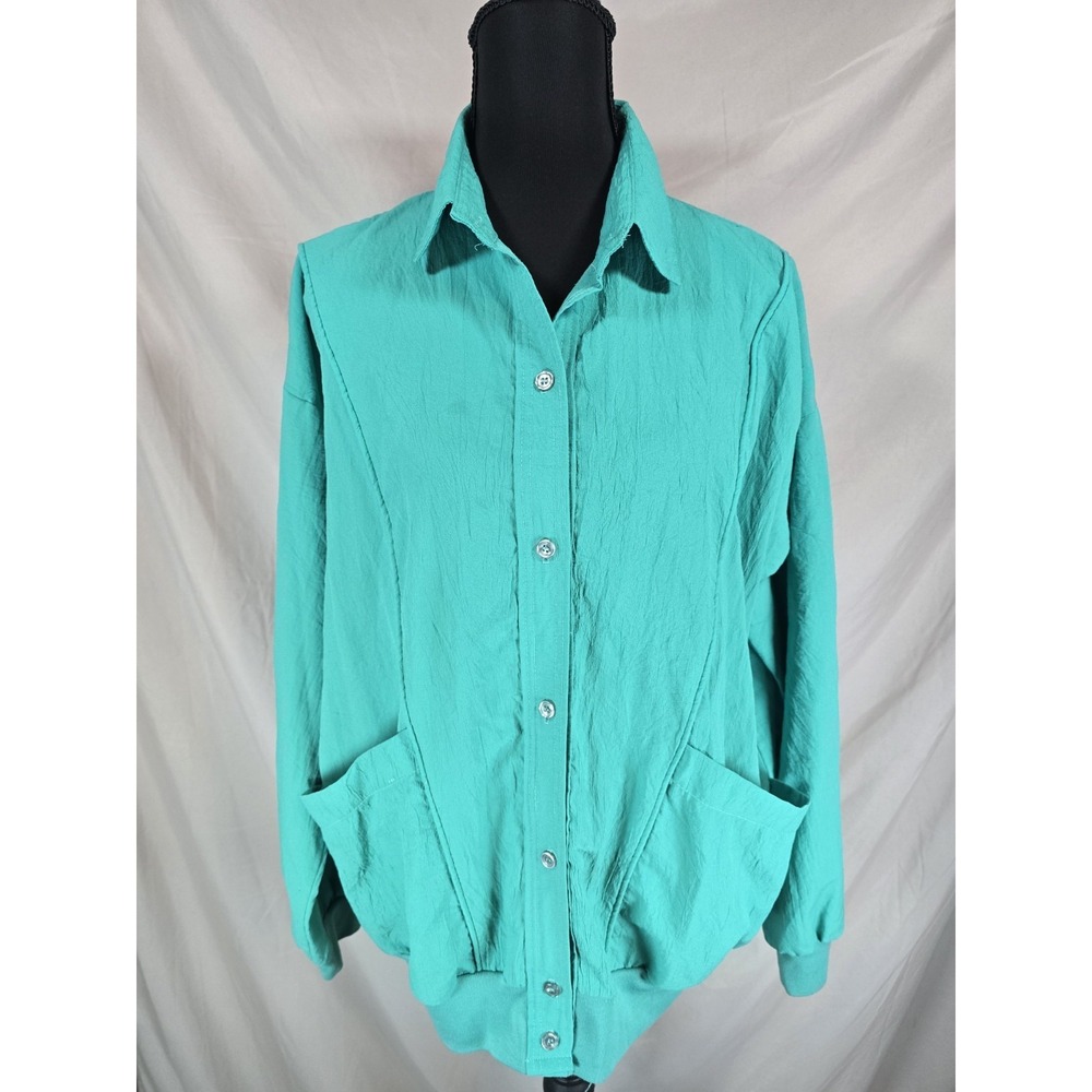 Vintage Cortiva Womens Green Blouse Size Large L